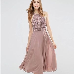 ASOS Cutaway Armour Trim Midi Dress